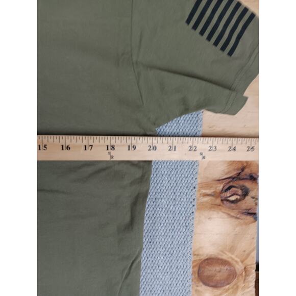 Grunt Style T Shirt Mens L Army Green Grumpy Old Vet Flag Patriotic - Picture 9 of 11